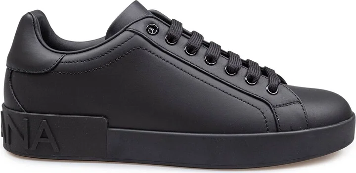 Portofino Sneakers In Black Calfskin