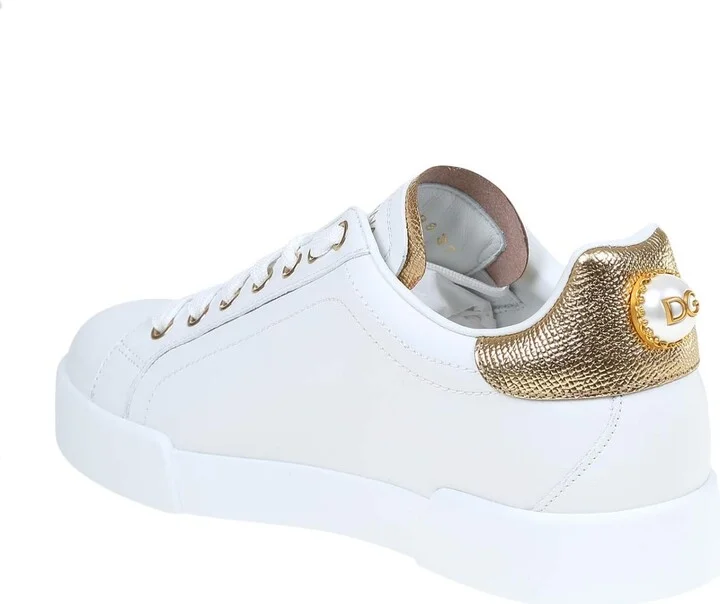 Portofino Sneakers In White Leather With Logo Pearl - Image 4