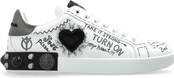 "Portofino" Sneakers With Appliqués, , - White
