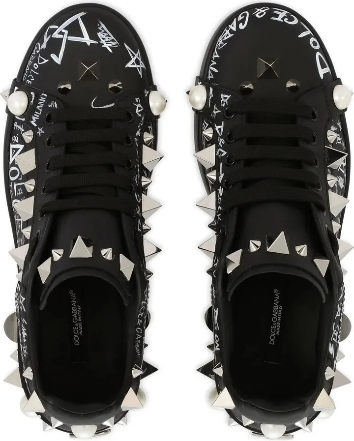 Portofino spike-stud low-top sneakers - Image 4