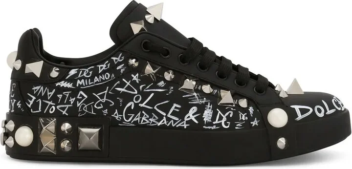 Portofino spike-stud low-top sneakers