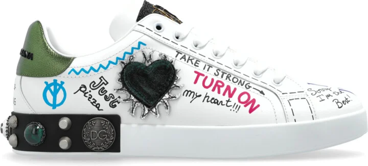 "Portofino" Sports Shoes With Appliqués, , - White