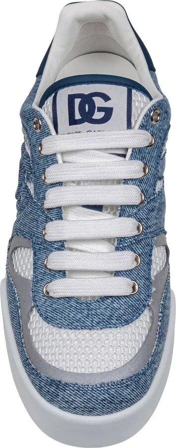 Portofino Strobel Light Sneakers In Technical Mesh Denime White And Jeans - Image 3