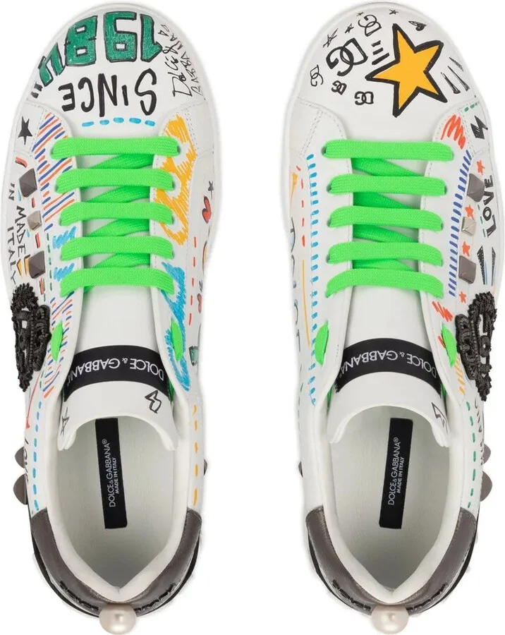 Portofino studded leather sneakers - Image 3