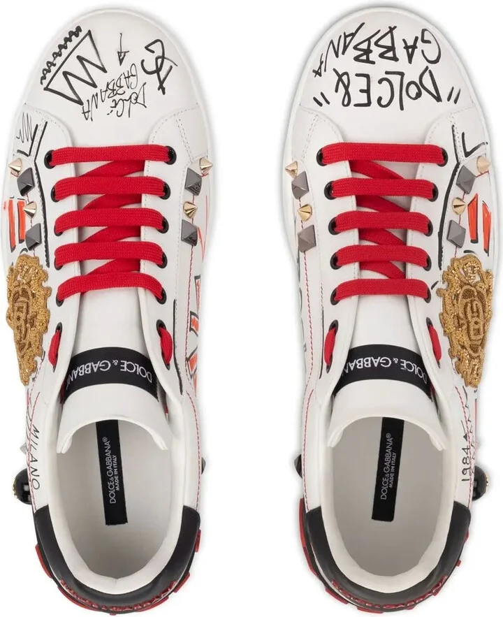 Portofino studded leather sneakers - Image 4