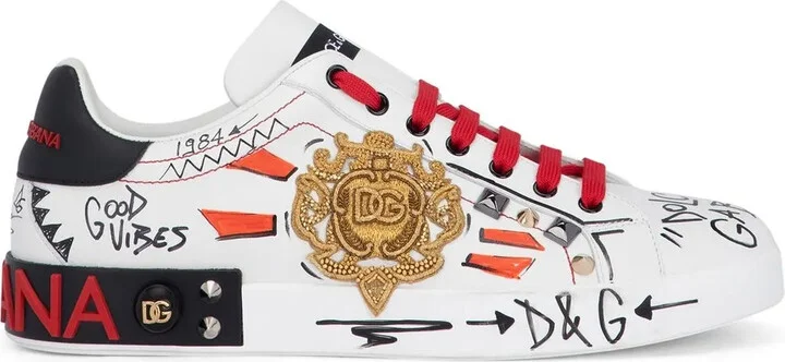 Portofino studded leather sneakers