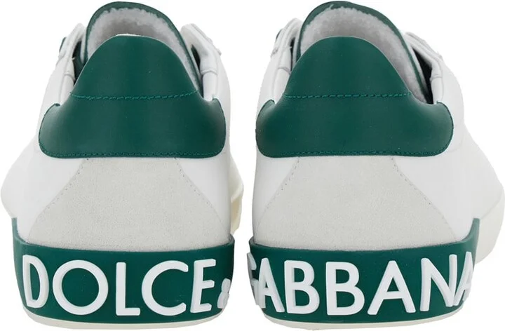 'portofino' White And Green Low Top Sneakers With Logo Lettering On Tongue And Rear In Leather Man - Image 5