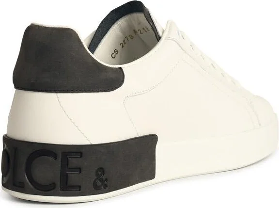 'portofino' White Calf Leather Sneakers - Image 3
