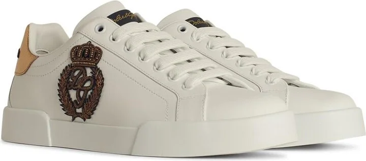 'portofino' White Leather Sneakers - Image 2