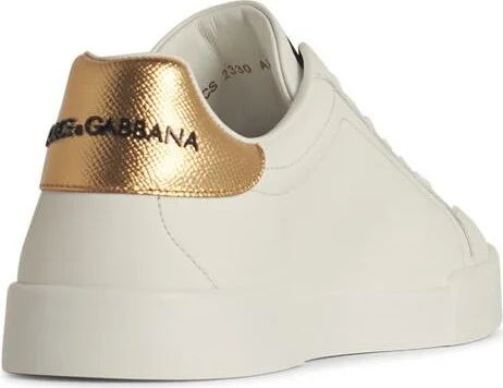 'portofino' White Leather Sneakers - Image 3