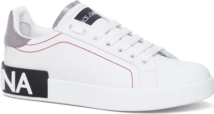 Portofino White Leather Sneakers With Logo - Image 2