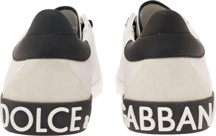'portofino' White Low Top Sneakers With Logo Lettering Detail In Smooth Leather Man - Image 4