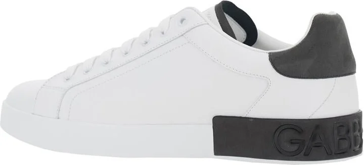 'Portofino' White Low Top Sneakers With Logo Lettering On The Rear In Leather Man - Image 3