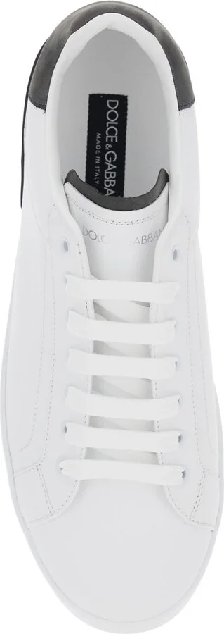 'portofino' White Low Top Sneakers With Logo Lettering On The Rear In Leather Man - Image 4