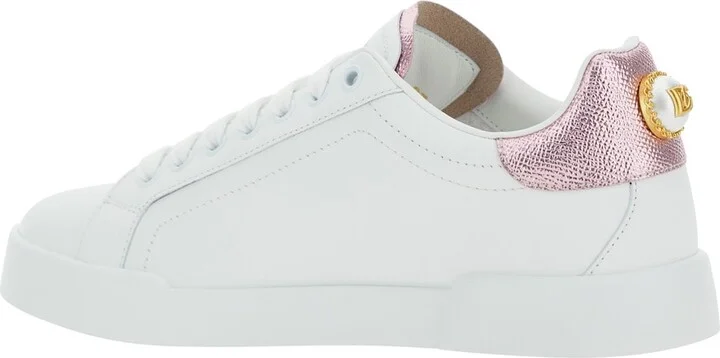 'portofino' White Sneaker With Logo And Metallic Inserts In Leather Woman - Image 3
