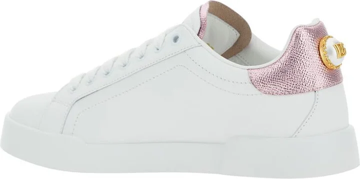 'Portofino' White Sneaker With Logo And Metallic Inserts In Leather Woman - Image 3