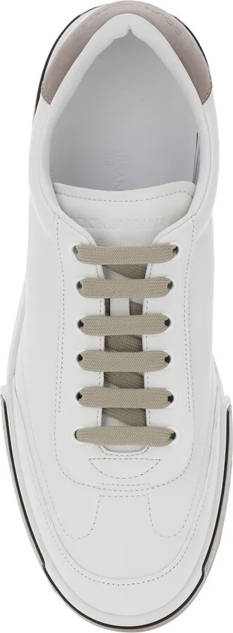 'portofino' White Sneaker With Logo Print On The Sole In Leather Man - Image 4