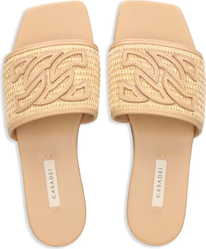 Portofino woven-raffia slides - Image 4