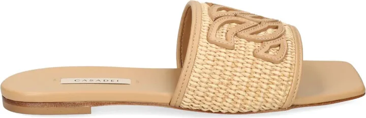 Portofino woven-raffia slides