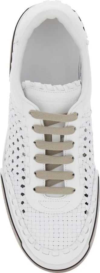 'portofino'white Sneakers With Mesh Inserts And Embossed Logo On The Side In Leather Man - Image 4
