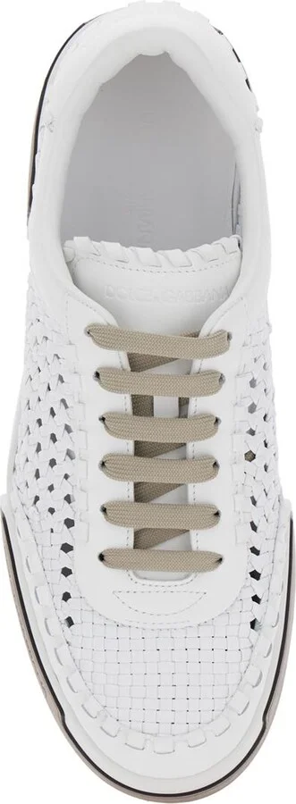 'Portofino'White Sneakers With Mesh Inserts And Embossed Logo On The Side In Leather Man - Image 4