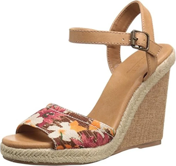 Posey Womens Espadrille Floral Print Wedge Sandals