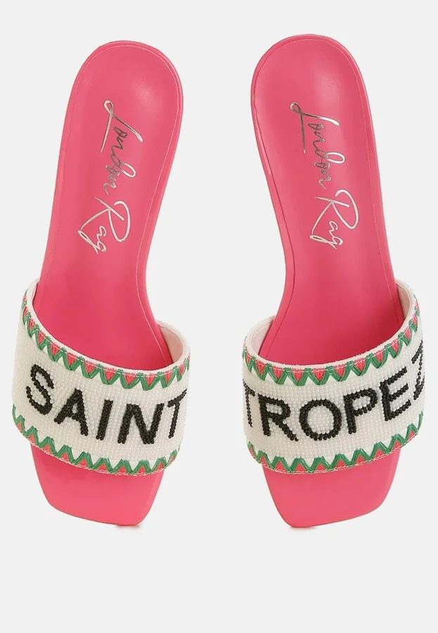 Poshta Saint Tropez Beaded Slip-On Heels - Image 5