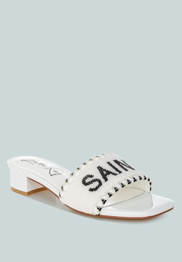 Poshta Saint Tropez Beaded Slip-On Heels - Image 10