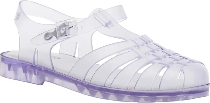 'possession' White Sandals With Cage Design And Adjustable Buckle Closure In Tech Fabric Woman - Image 2