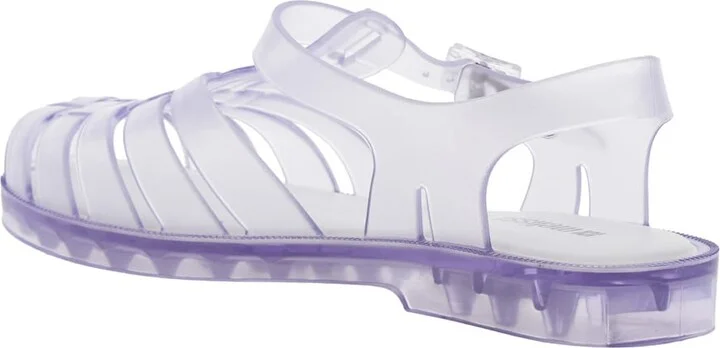 'possession' White Sandals With Cage Design And Adjustable Buckle Closure In Tech Fabric Woman - Image 3