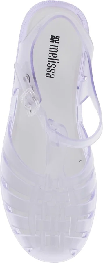 'possession' White Sandals With Cage Design And Adjustable Buckle Closure In Tech Fabric Woman - Image 4