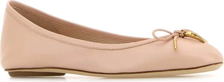Powder Pink Leather Iris Ballerinas - Image 2