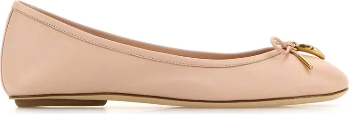 Powder Pink Leather Iris Ballerinas