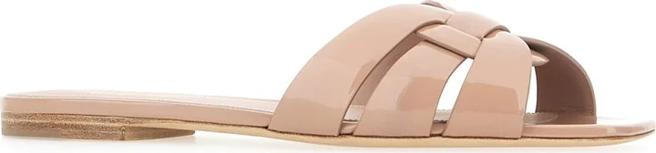 Powder Pink Leather Tribute Slippers - Image 2