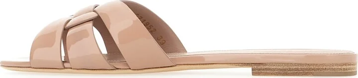 Powder Pink Leather Tribute Slippers - Image 3
