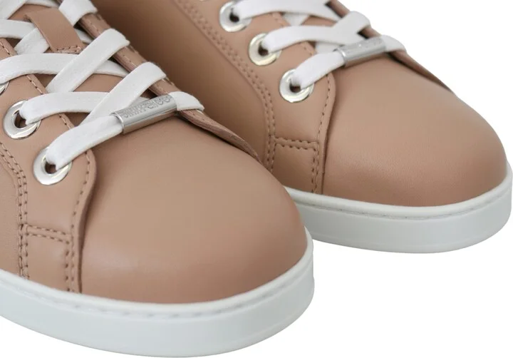 Powder Pink Nappa Leather Women's Sneakers - Image 3