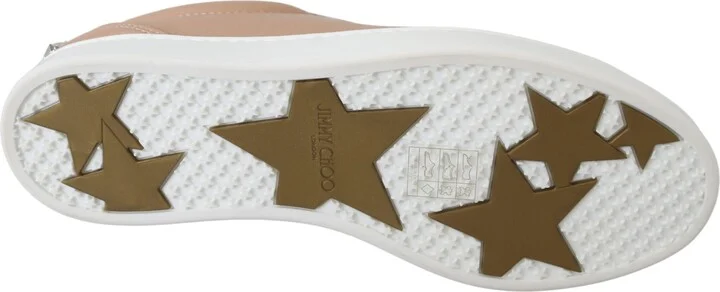 Powder Pink Nappa Leather Women's Sneakers - Image 6
