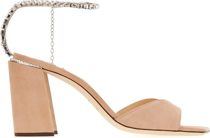 Powder Pink Suede Sandals