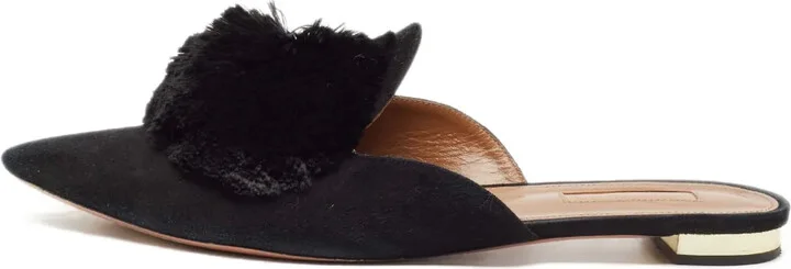 Powder Puff pointed-toe mules