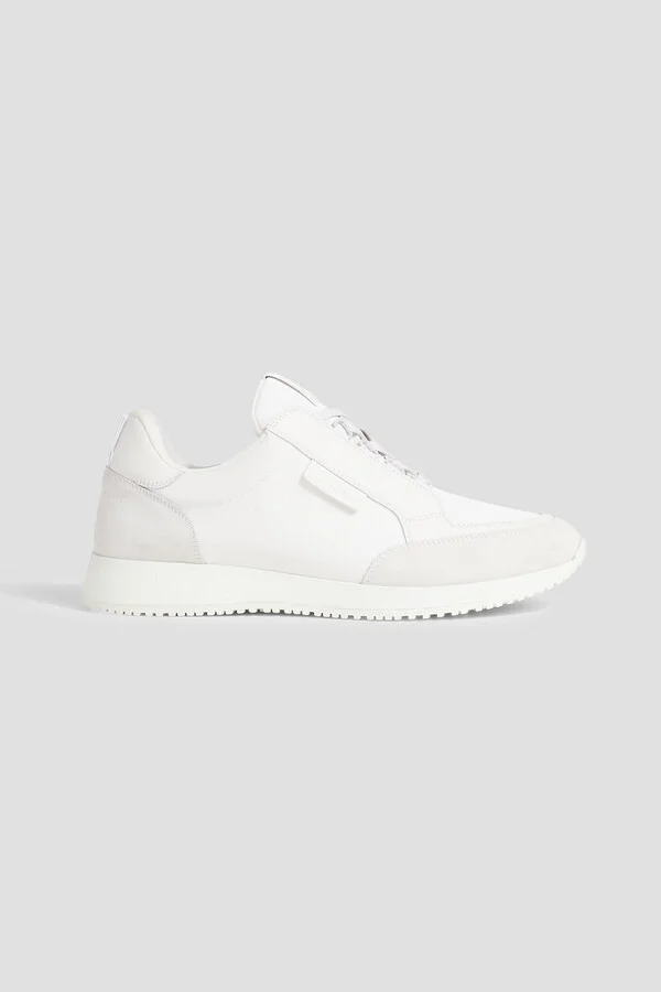 Powell suede-trimmed leather sneakers
