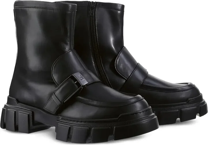 Power chunky-sole leather ankle boots - Image 2