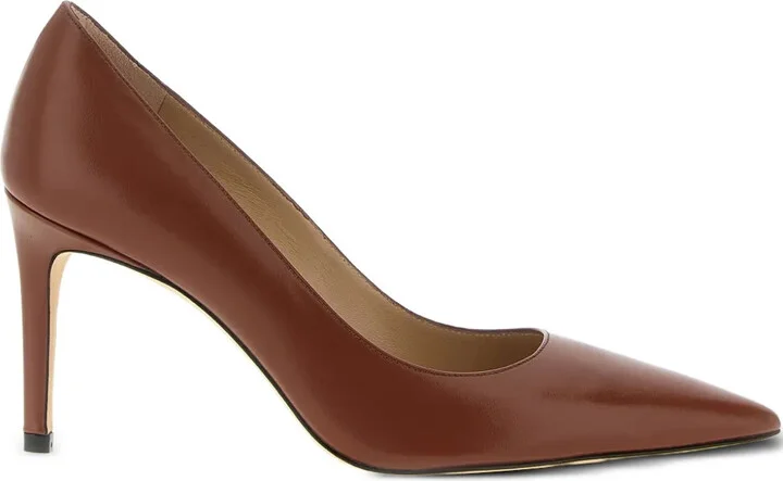 Power pointed-toe leather pumps