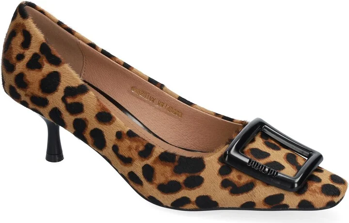 Poznan Genuine Calf Hair Buckle Pump