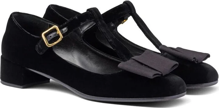Prada 35Mm Bow Velvet Pumps - Image 2
