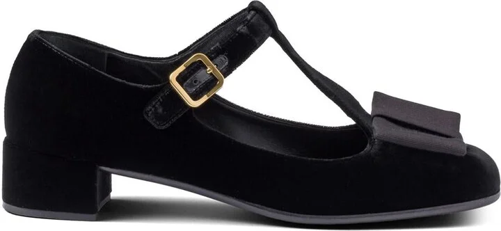 Prada 35Mm Bow Velvet Pumps
