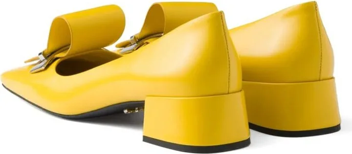 Prada 35Mm Brushed-Leather Pumps - Image 3