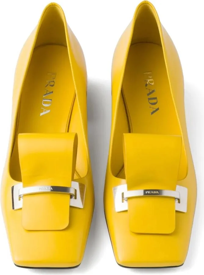 Prada 35Mm Brushed-Leather Pumps - Image 4