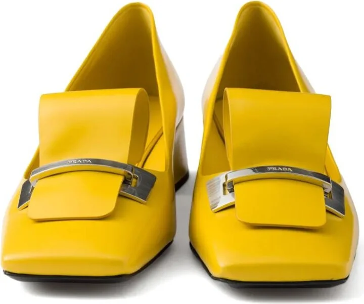 Prada 35Mm Brushed-Leather Pumps - Image 5