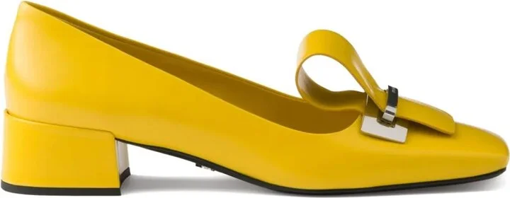 Prada 35Mm Brushed-Leather Pumps