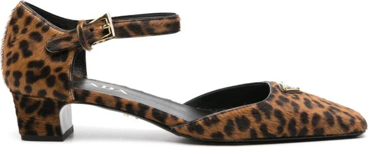 Prada 45Mm Triangle-Enamel Pumps
